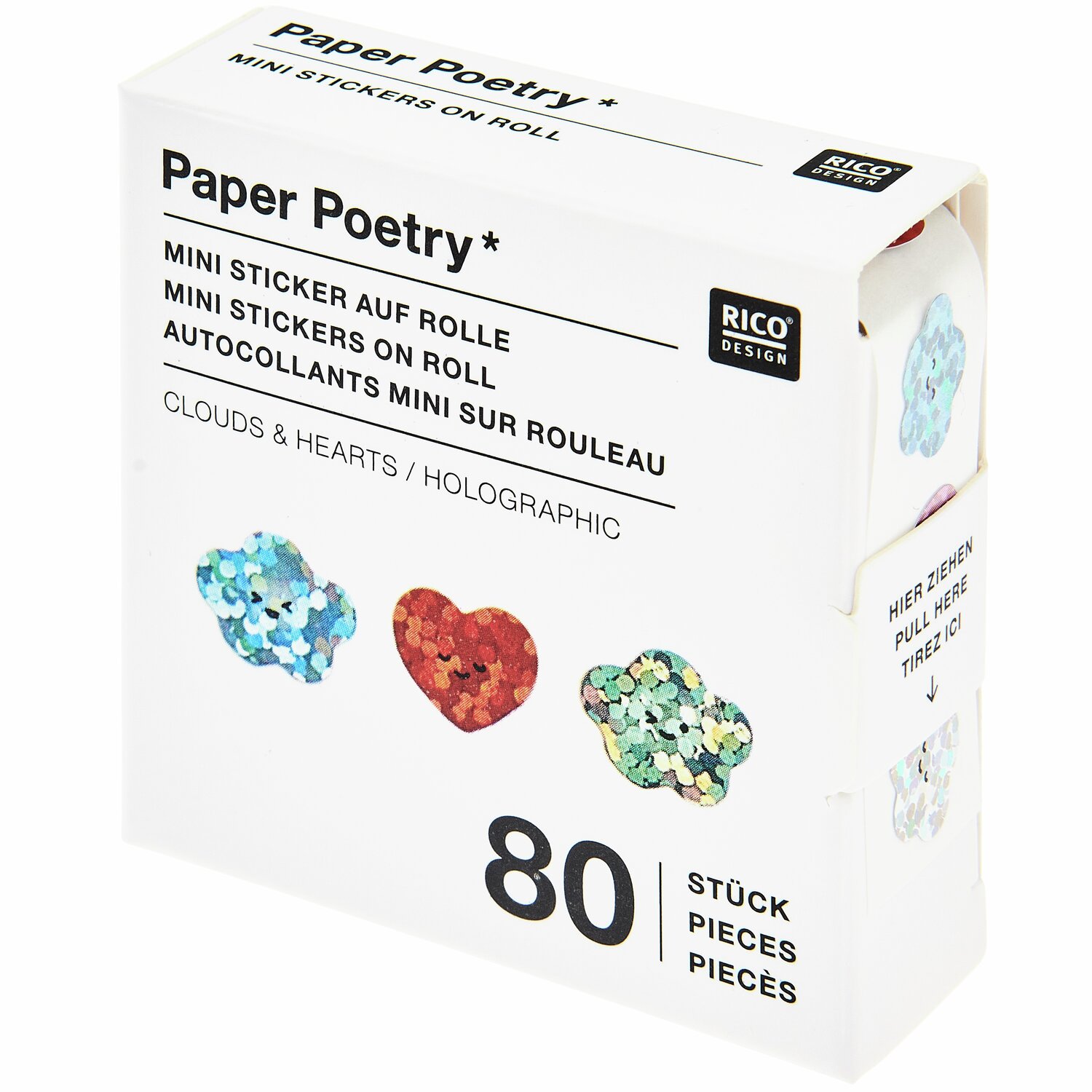 Paper Poetry Mini-Sticker Chingu Herzen/Wolken 1x1cm  80 Stück von Rico Design