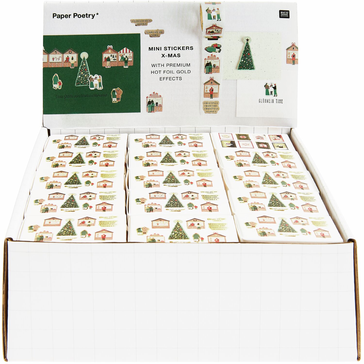 Paper Poetry Mini-Sticker Weihnachtsmarkt auf der Rolle 120-teilig von Rico Design