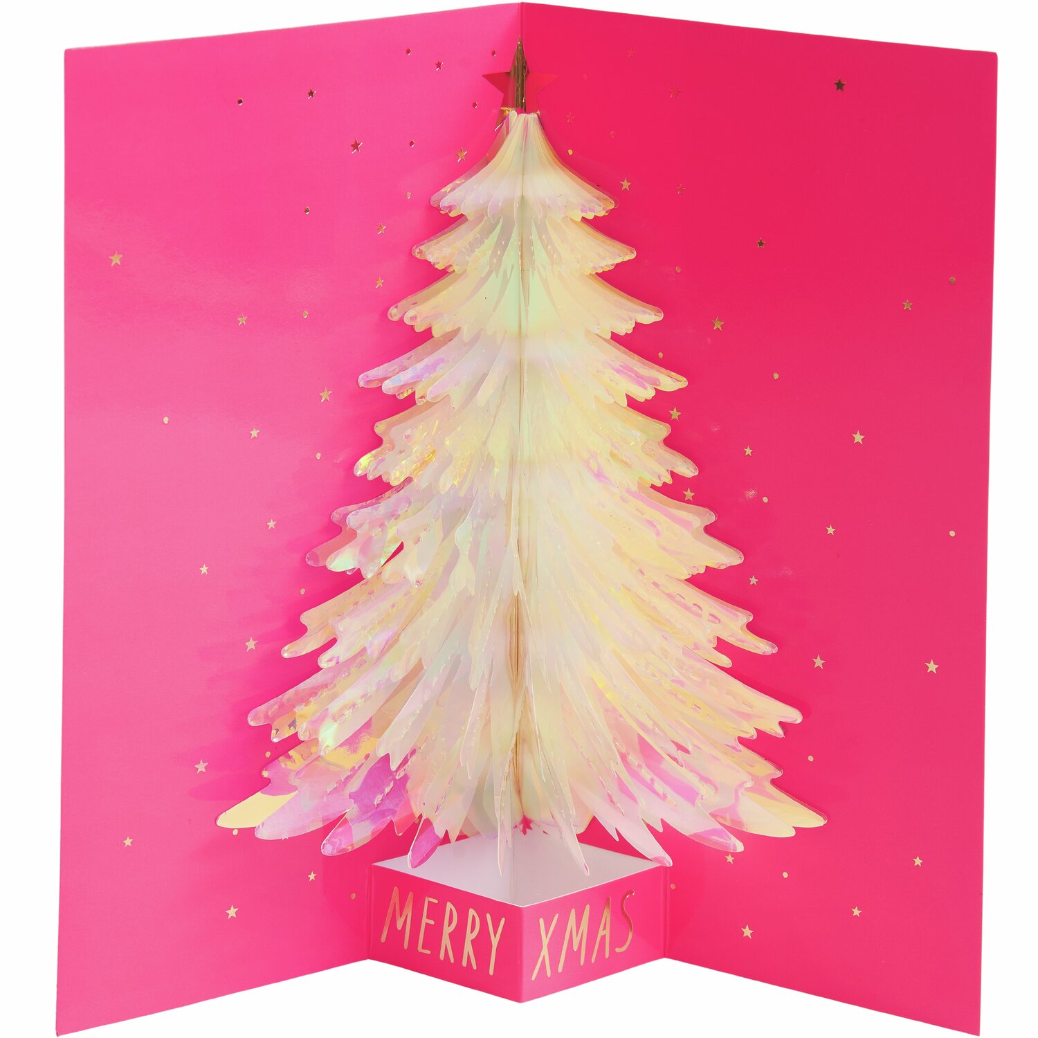 Pop-Up Karte Weihnachtsbaum irisierend 11x19,5cm von Rico Design