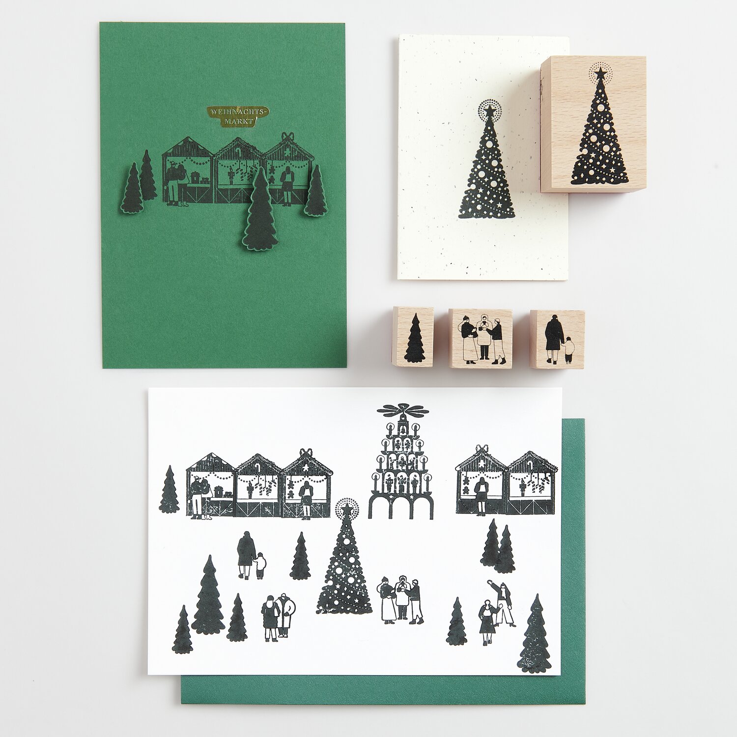 Stempelset Weihnachtsmarkt 11-teilig von Rico Design