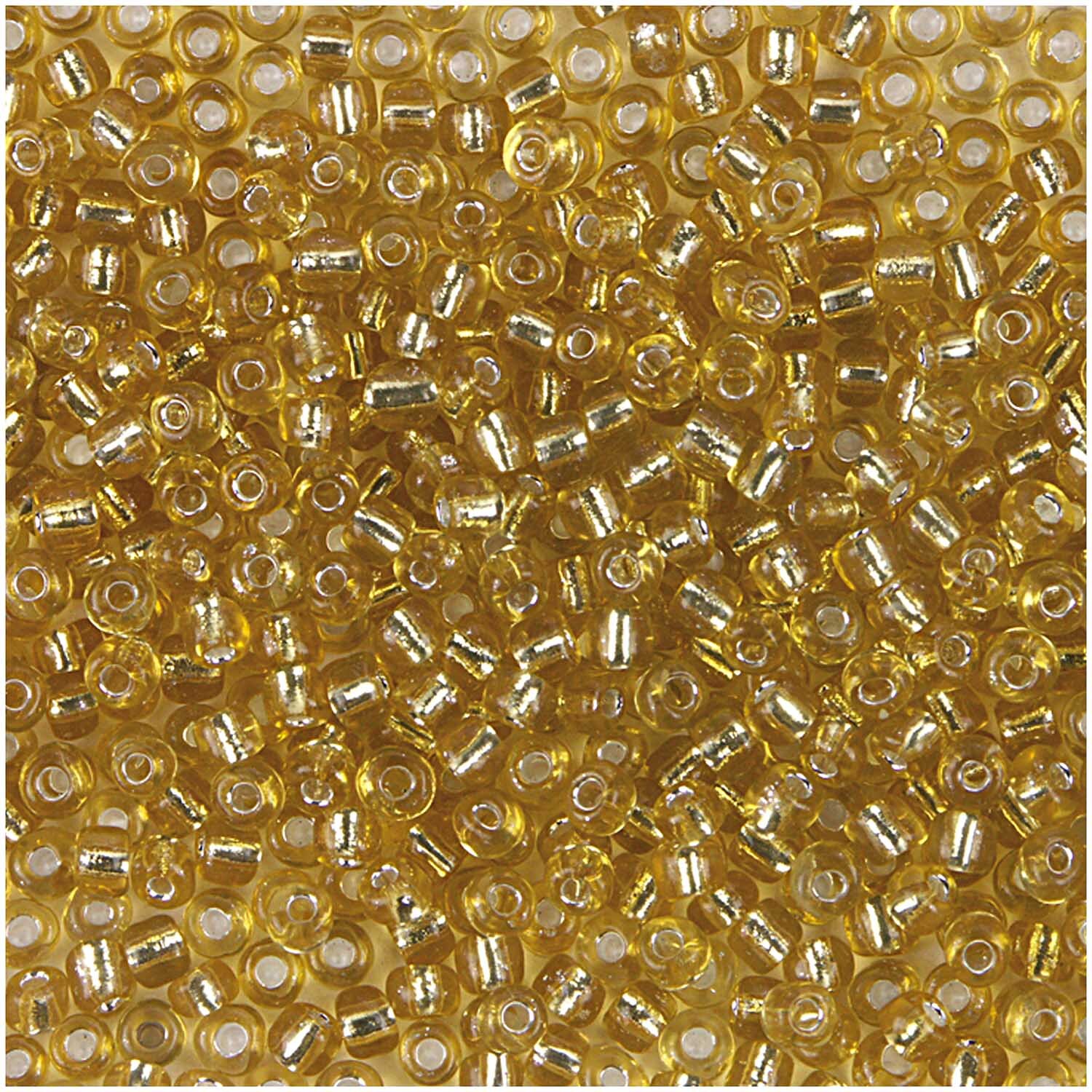 Rocailles Perlen 3,1mm 14g: Goldene Perlen von Rico Design, ideal für Schmuckherstellung.