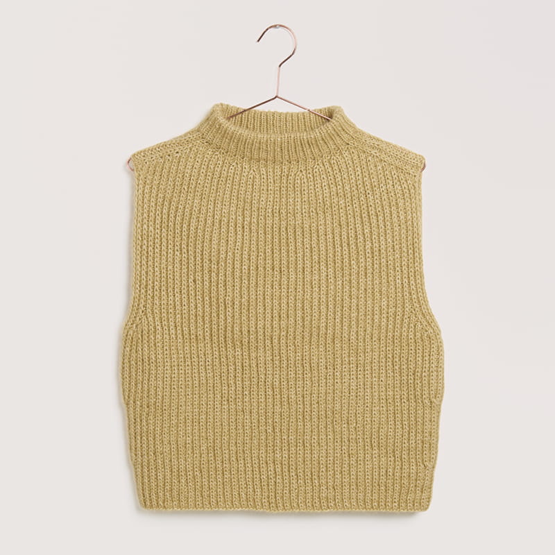 Gestrickter Pullover in Oliv: Modell 07 aus dem Heft Luxury Knits Summer Pieces