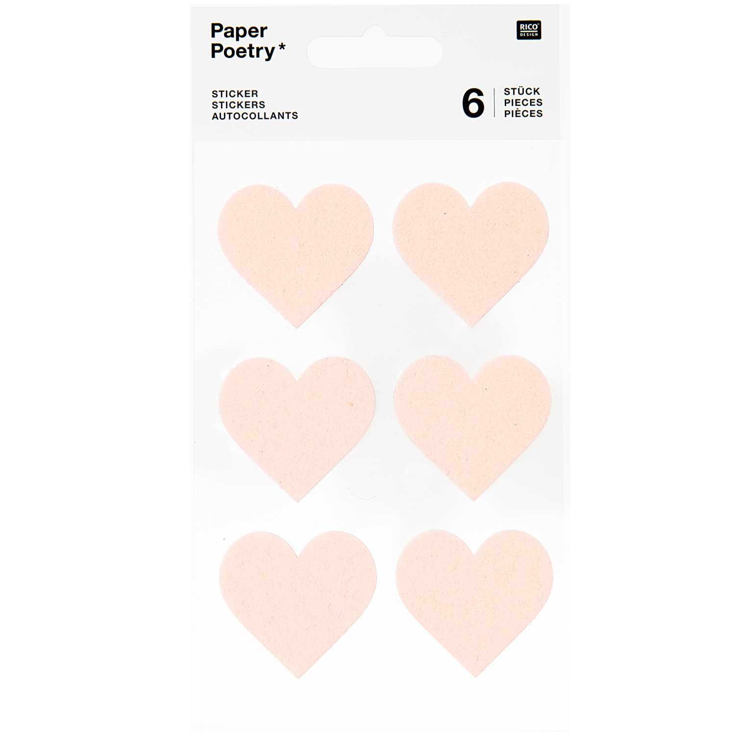 Paper Poetry Filzsticker Herzen groß 1 Blatt Paper Poetry Filzsticker Herzen groß 1 Blatt