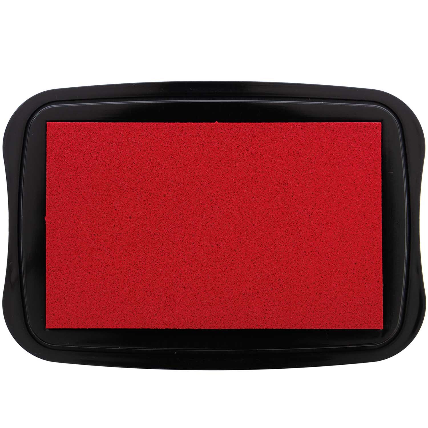 Stempelkissen 7x4cm Farbe Scharlachrot von Rico Design Stempelkissen 7x4cm in scharlachrot von Rico Design, rechteckig mit schwarzem Rand, ideal für kreative Projekte.