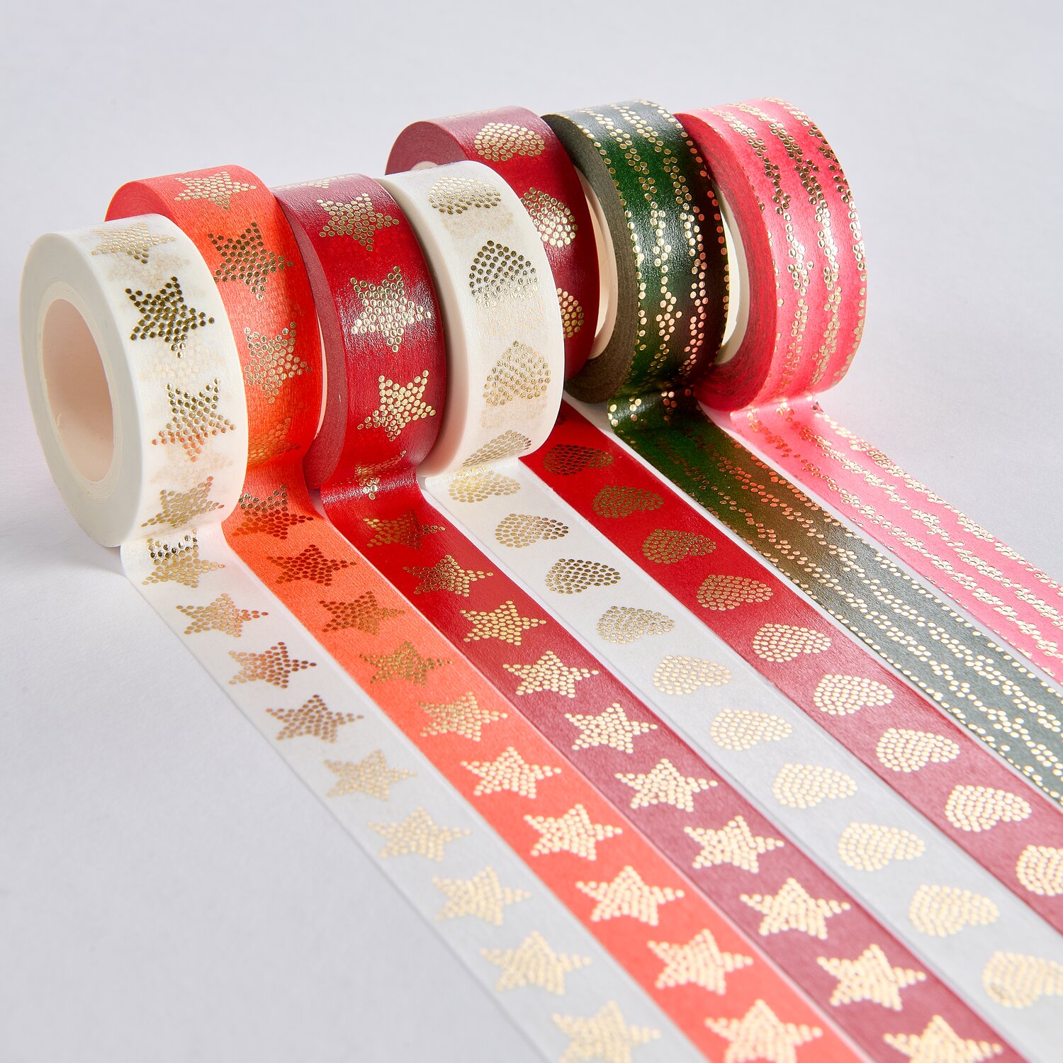 Paper Poetry Maxi Tape Set Advent Sterne/Herzen 7 Stück 1,5cmx10m von Rico Design