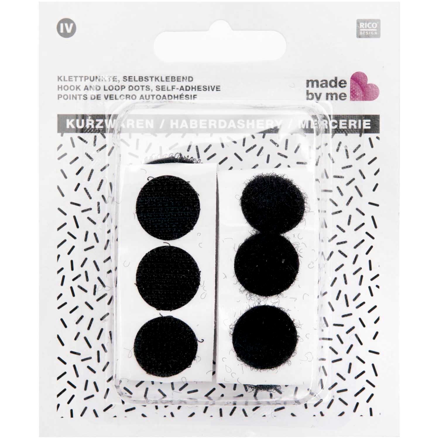 Klettpunkte selbstklebend schwarz 16mm von Rico Design