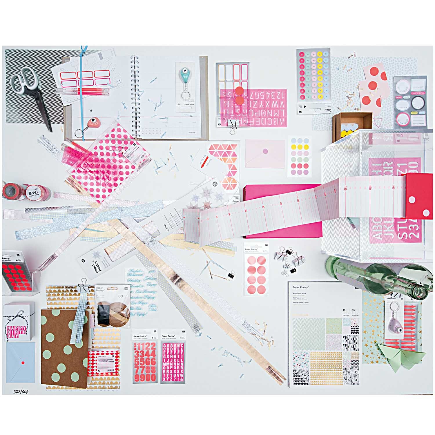 Paper Poetry Fröbelstreifen Graphic weiß-silber 40 Stück