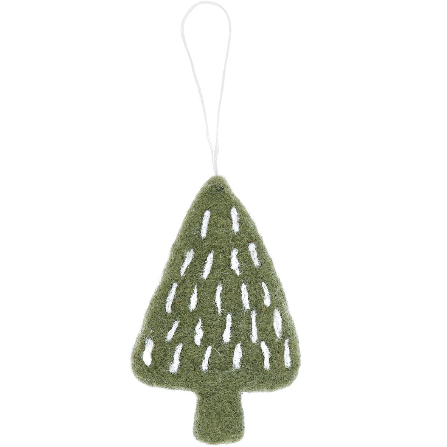 Aufhänger Tanne mit Tannenzapfen handgefilzt 10,5x6x1,3cm Farbe Grün von Rico Design