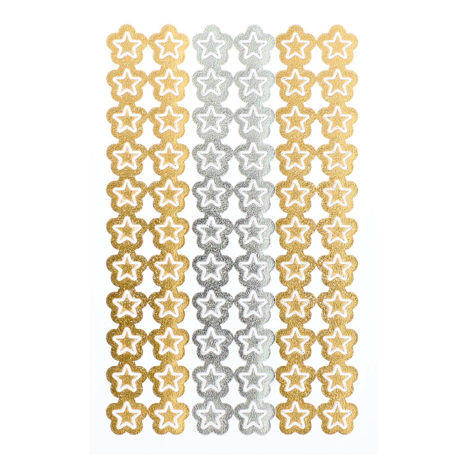 Mini Foliensticker Sterne Gold Silber 3 Bögen von Rico Design