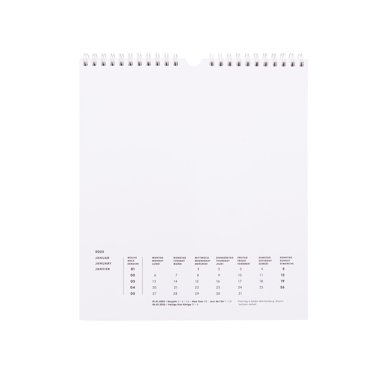 Paper Poetry Kalender 2025 weiß 21,5x24cm von Rico Design
