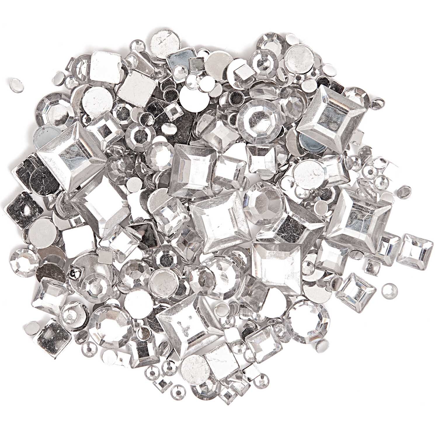 Strass Mix Kreis und Quadrat transparent ca. 800 Stück
