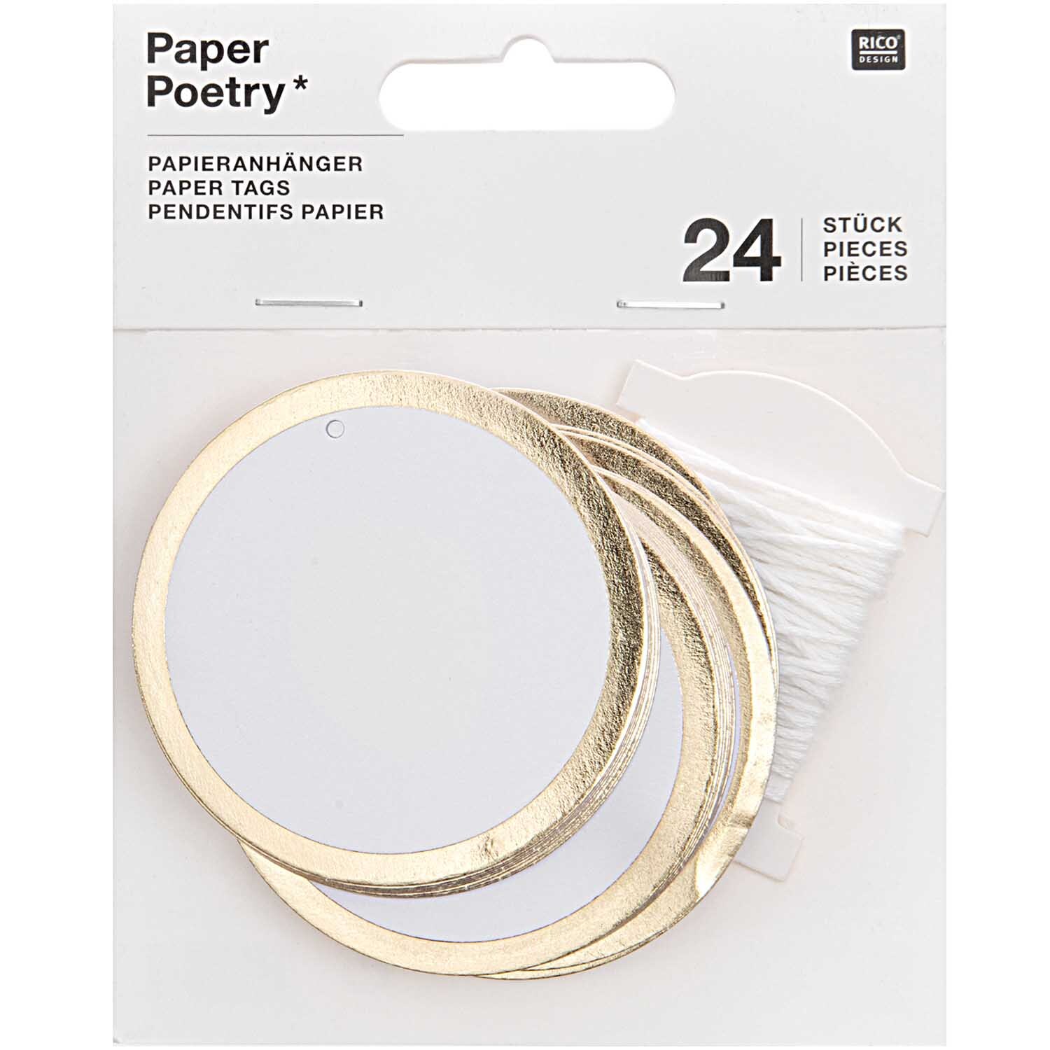 Paper Poetry Papieranhänger Kreis mit Hot Foil 6cm 24 Stück Paper Poetry Papieranhänger Kreis mit Hot Foil 6cm 24 Stück