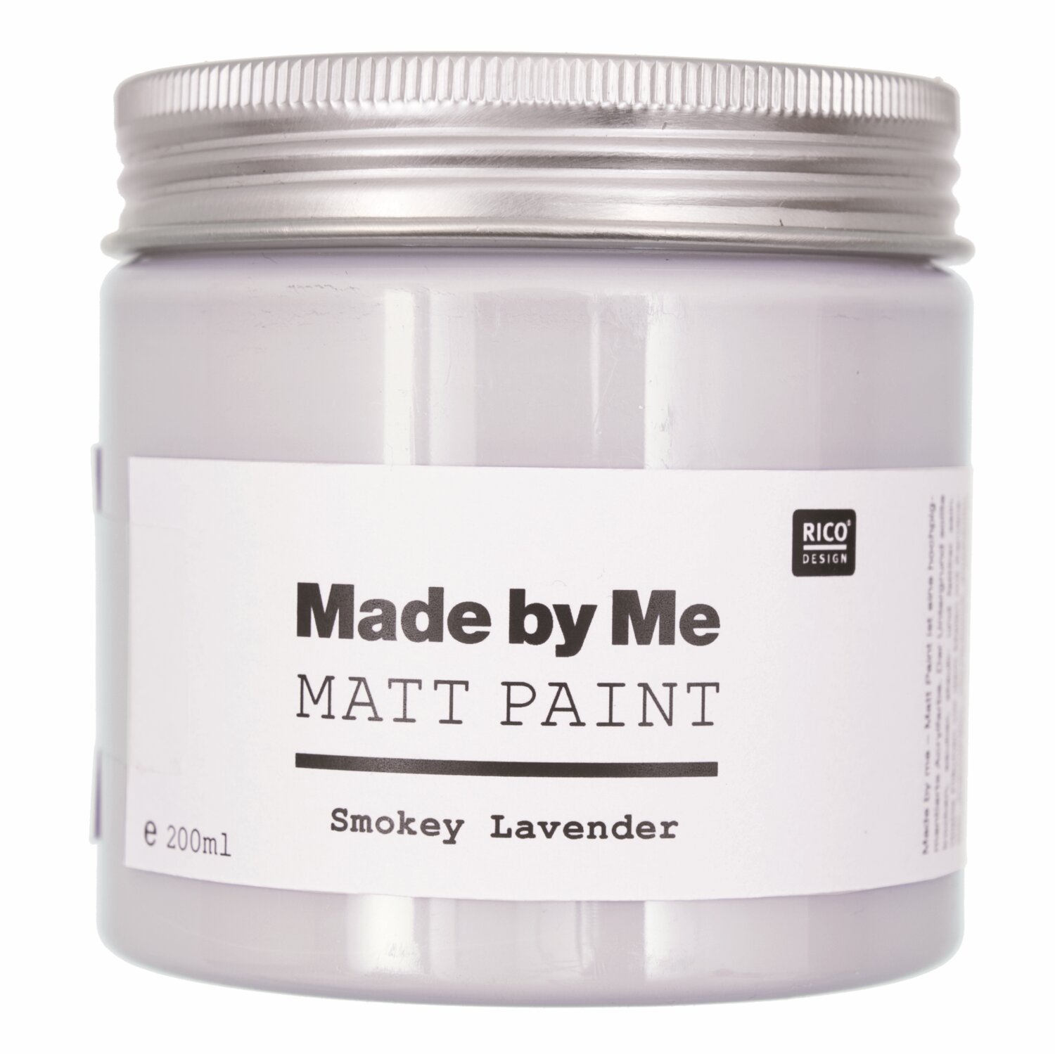 Matt Paint 200ml in Smokey Lavender von Rico Design. Elegante, matte Farbe im Glasbehälter. Ideal für kreative Projekte.