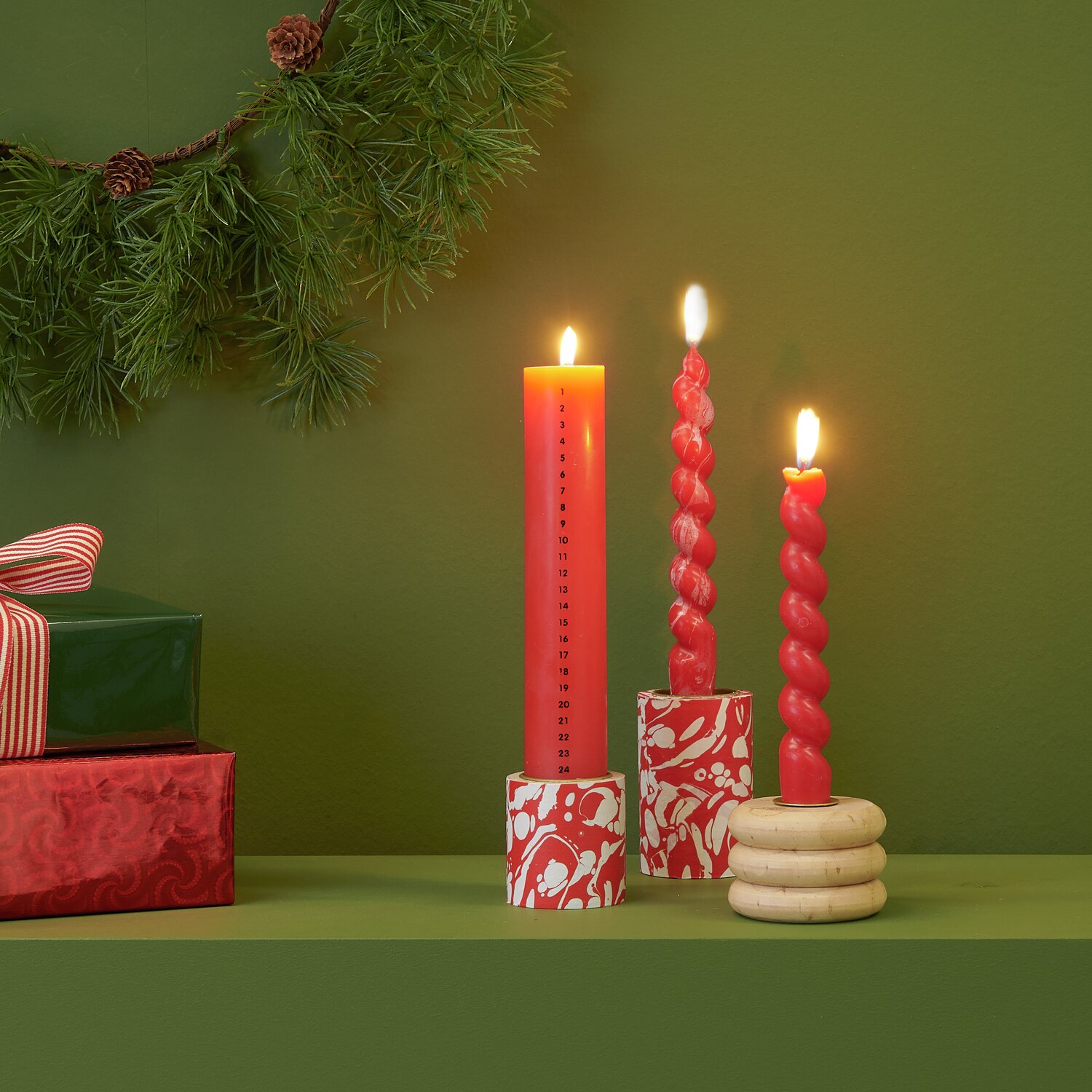 Paper Patch Weihnachtsmarkt marmoriert 30x42cm Farbe Rot-Weiß von Rico Design