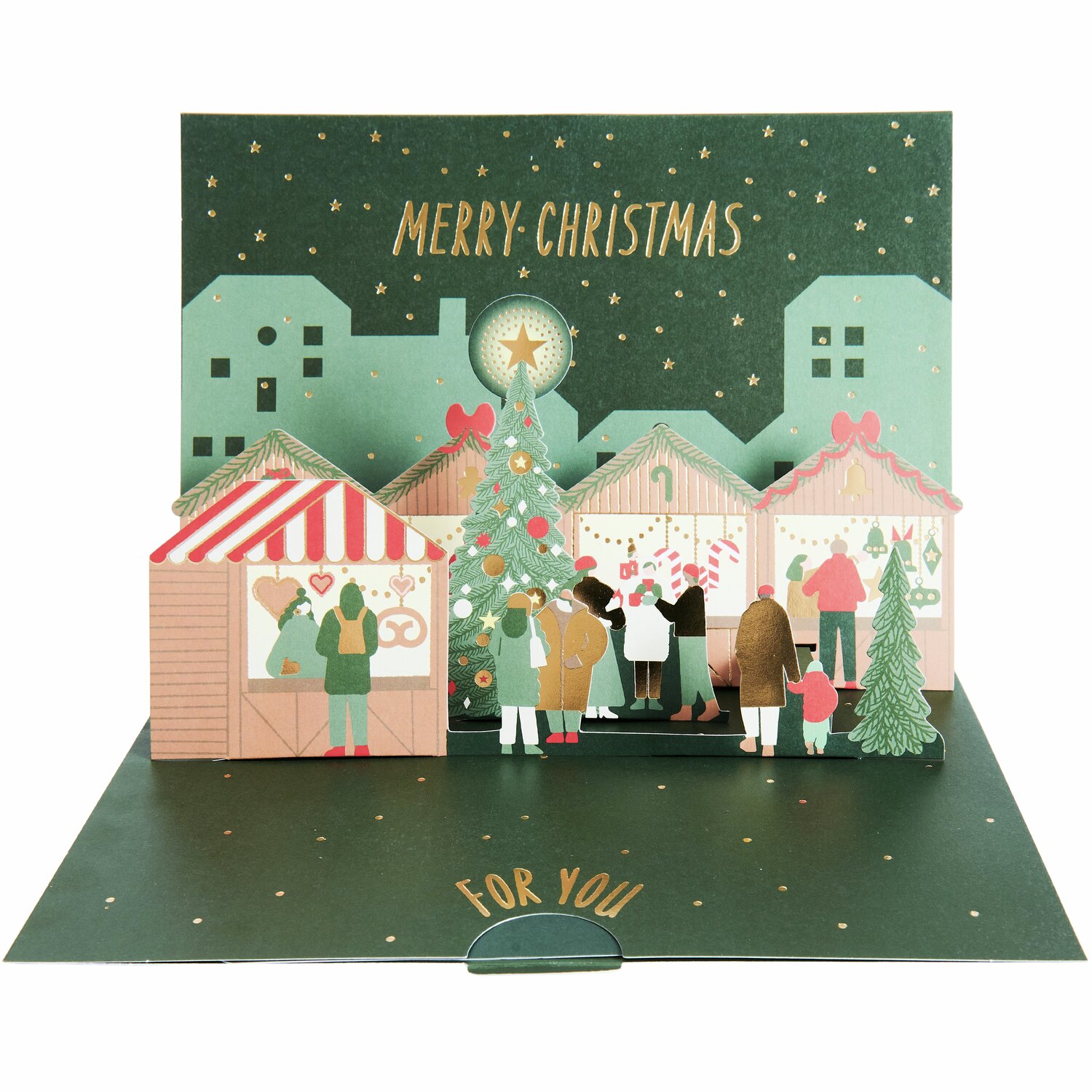 Pop-Up Karte Weihnachtsmarkt für Geldgeschenke  A5 von Rico Design
