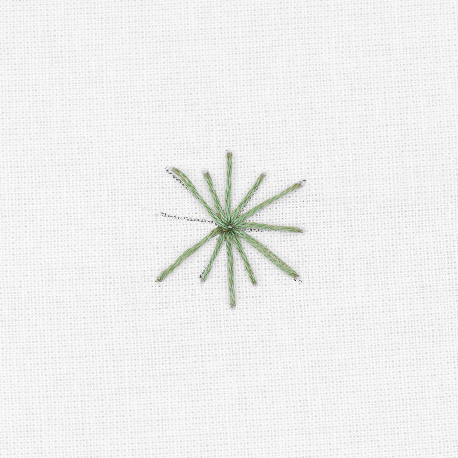 Schritt 6 in der Stickanleitung für einen Spannstich