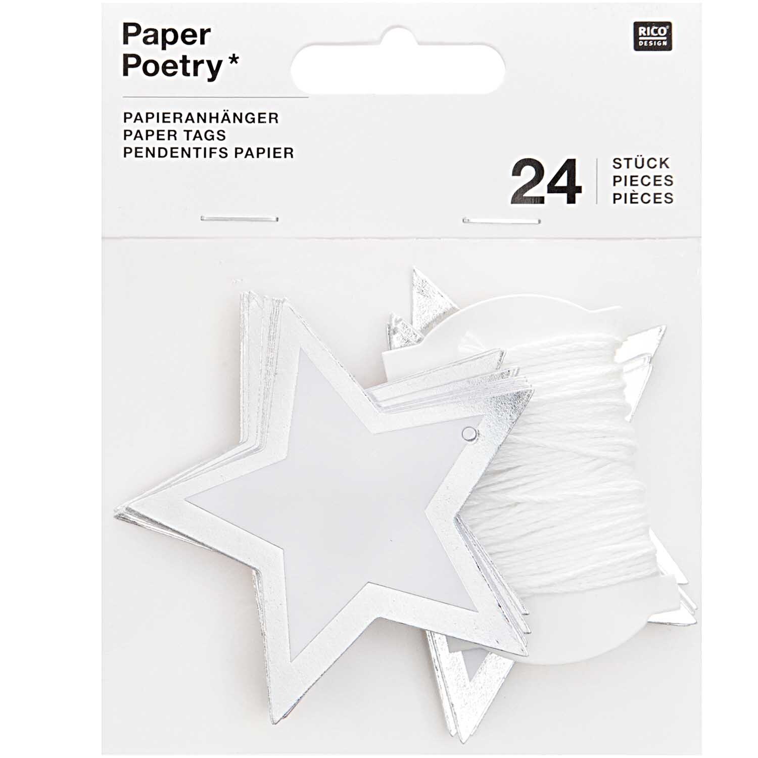 Paper Poetry Papieranhänger Stern mit Hot Foil 6,5x6,5cm 24 Stück Paper Poetry Papieranhänger Stern mit Hot Foil 6,5x6,5cm 24 Stück
