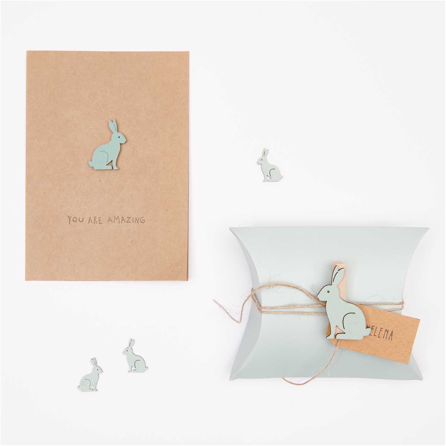 Holzsticker Hase klein 12 Stück Holzsticker Hase klein 12 Stück