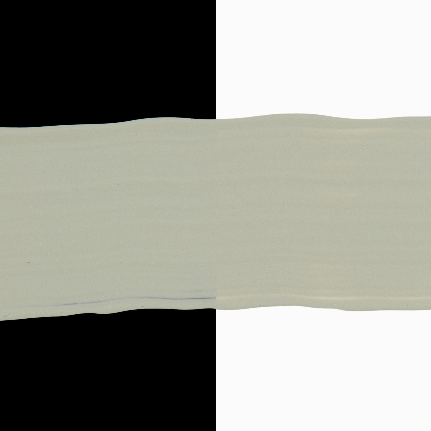 Home Acrylic: Acrylfarbe in Salbeigrün von Rico Design, aufgeteilt auf schwarzem und weißem Hintergrund.