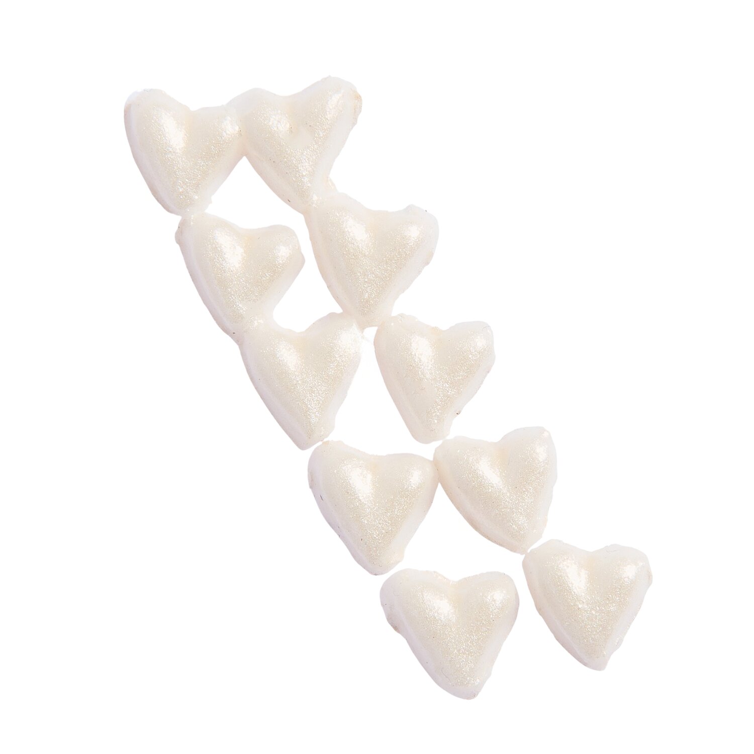 Wachsdekor Herz klein Farbe Weiß Perlmutt von Rico Design