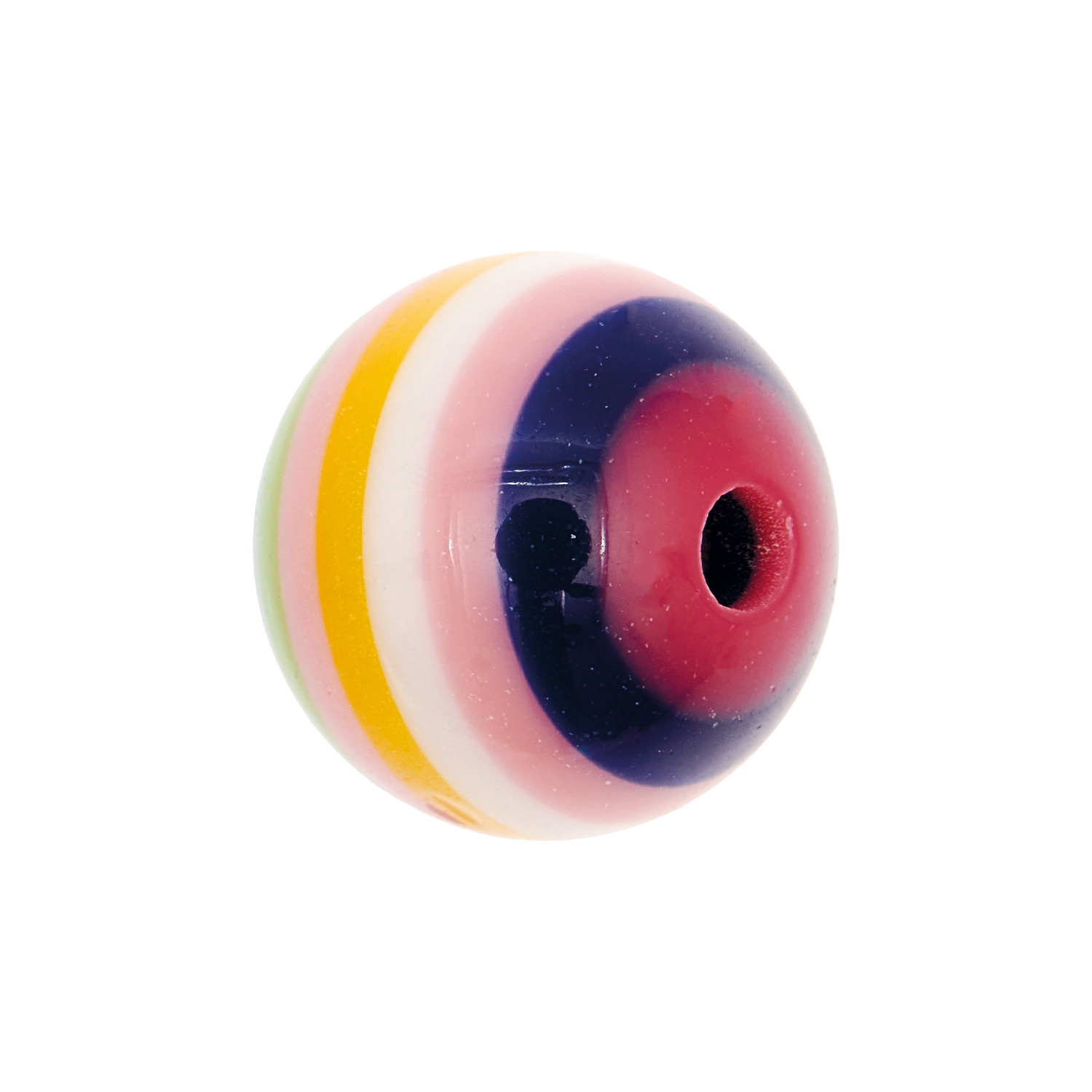 itoshii Gestreifte Perle rund rosa Mix 15mm 1 Stück itoshii Gestreifte Perle rund rosa Mix 15mm 1 Stück