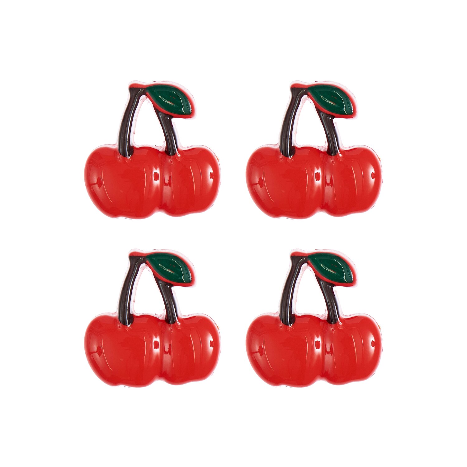 Knopf Kirsche Rot 1,7x1,7cm  4 Stück von Rico Design