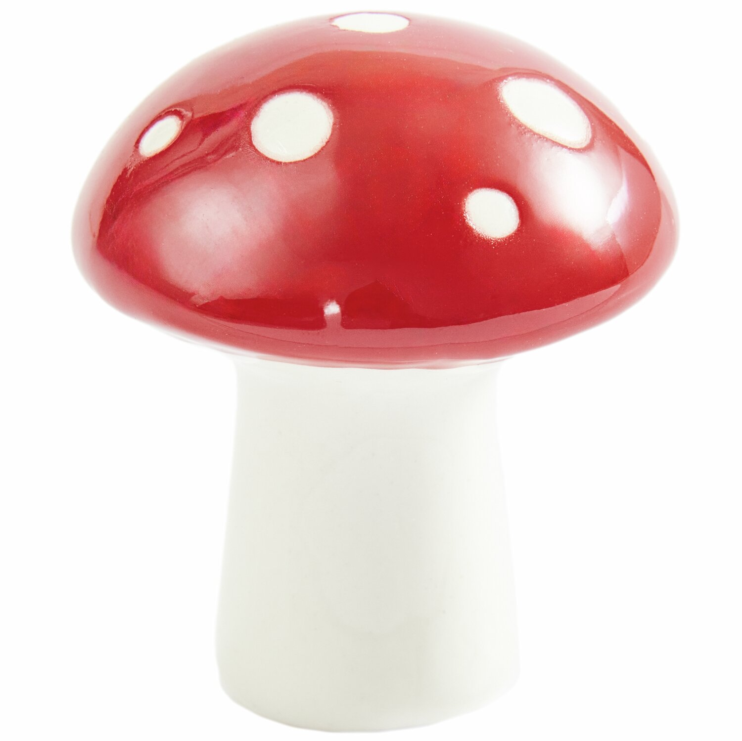 Porzellan Fliegenpilz Rot/Weiß 4x3,4x3,4cm von Rico Design