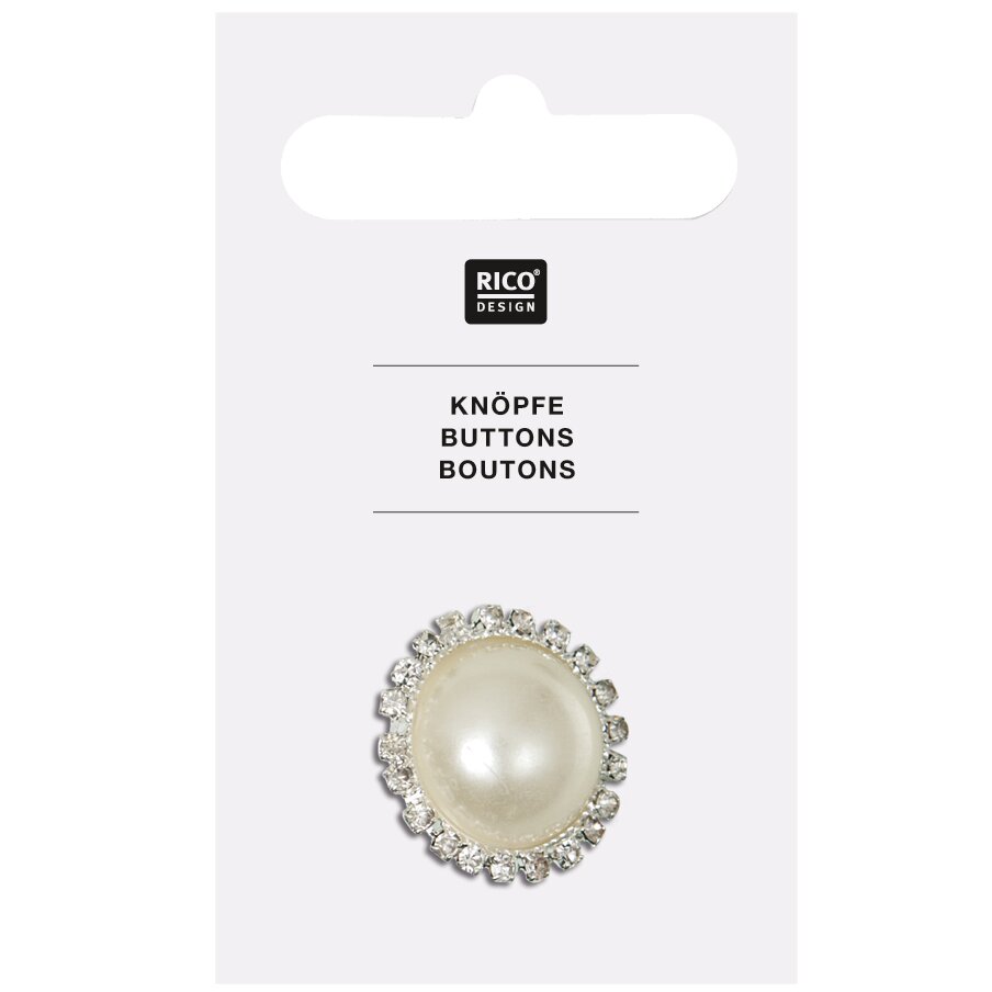 Schmuckknopf mit Perle 2cm 1 Stück von Rico Design
