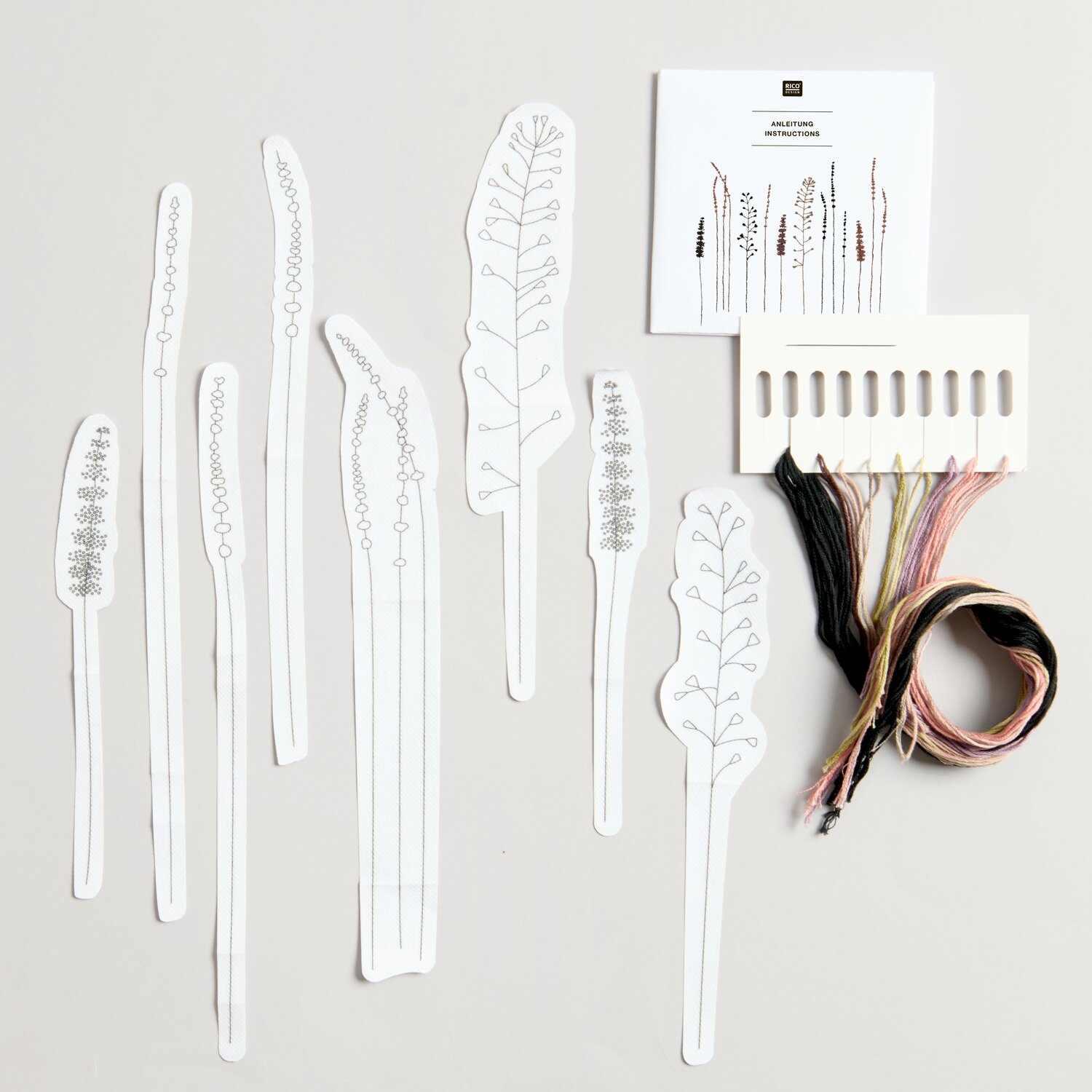 Stick & Stitch Packung Gräser XL 8-teilig von Rico Design
