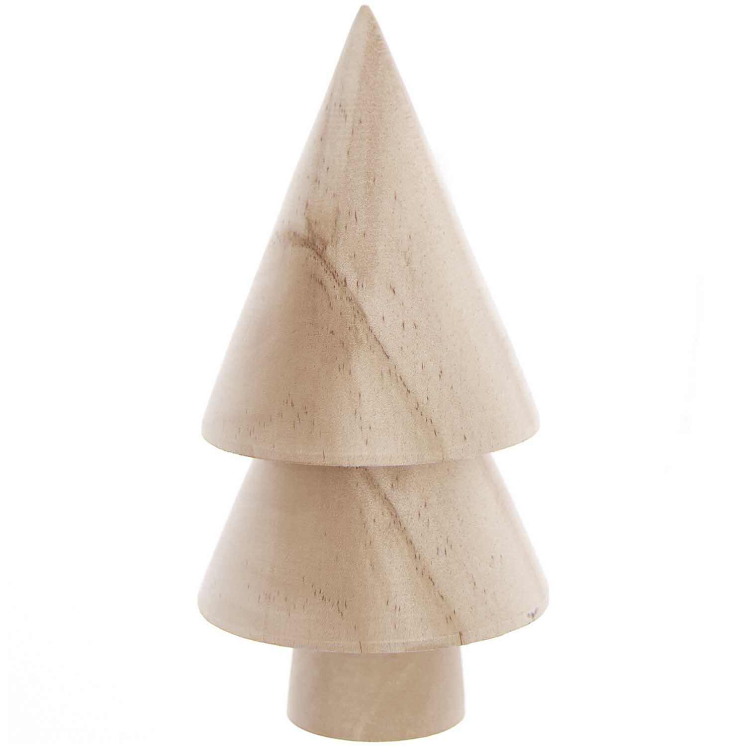 Tanne aus Holz natur von Rico Design: Ein minimalistischer, naturfarbener Holzbaum mit klaren Linien.