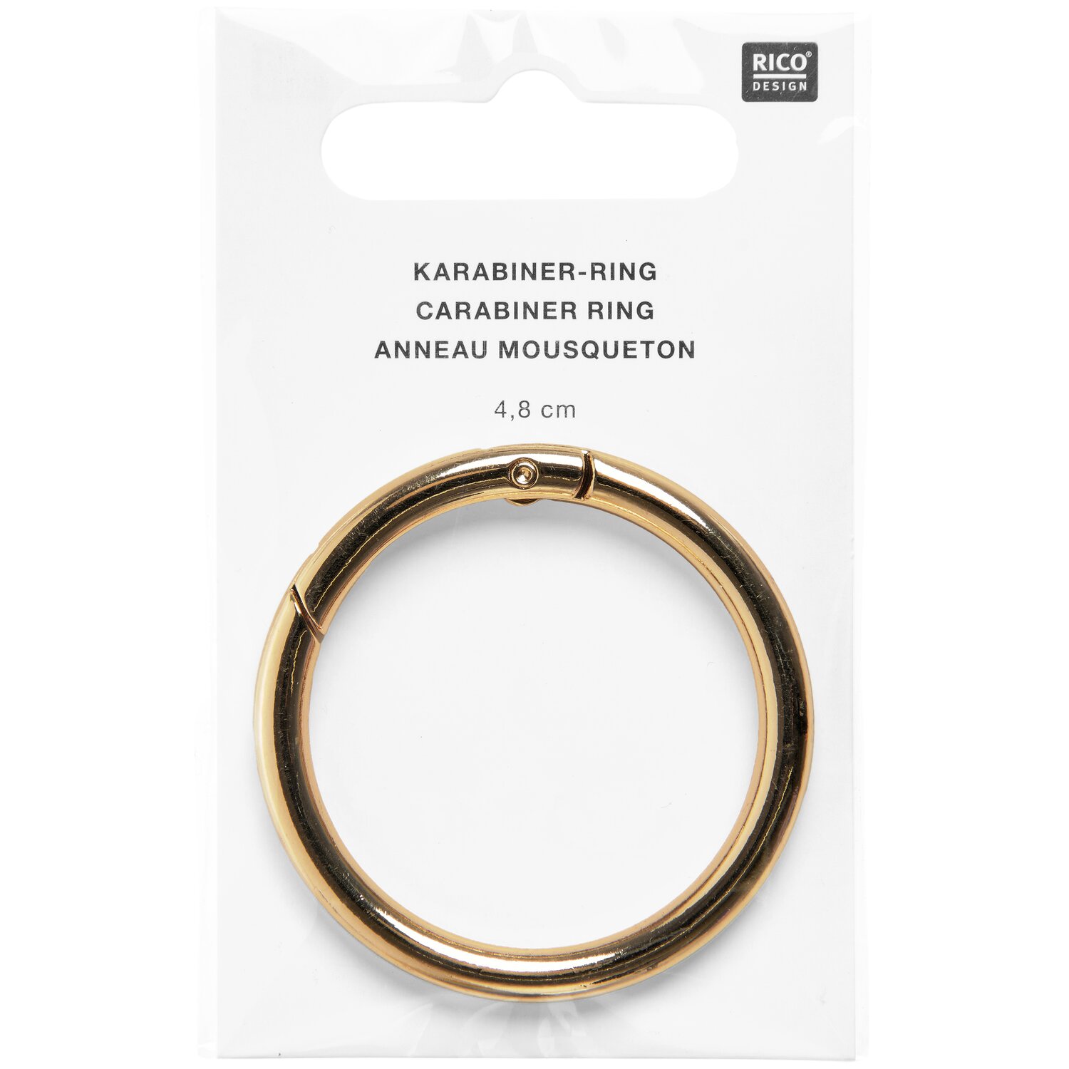 Karabiner-Ring Ø4,8cm Farbe Gold von Rico Design
