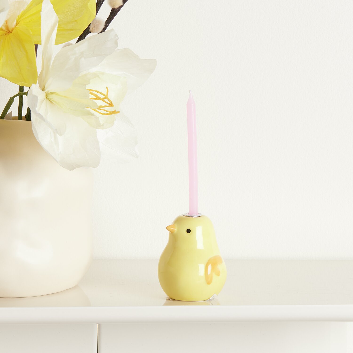 Keramik Kerzenhalter Küken Gelb 6,3x5,1x5,1cm von Rico Design