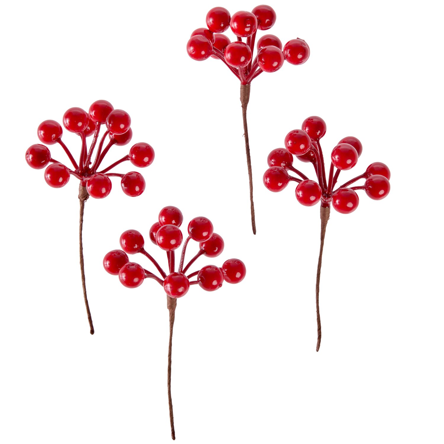 Beerenpick 12cm 4 Stück Farbe Rot von Rico Design