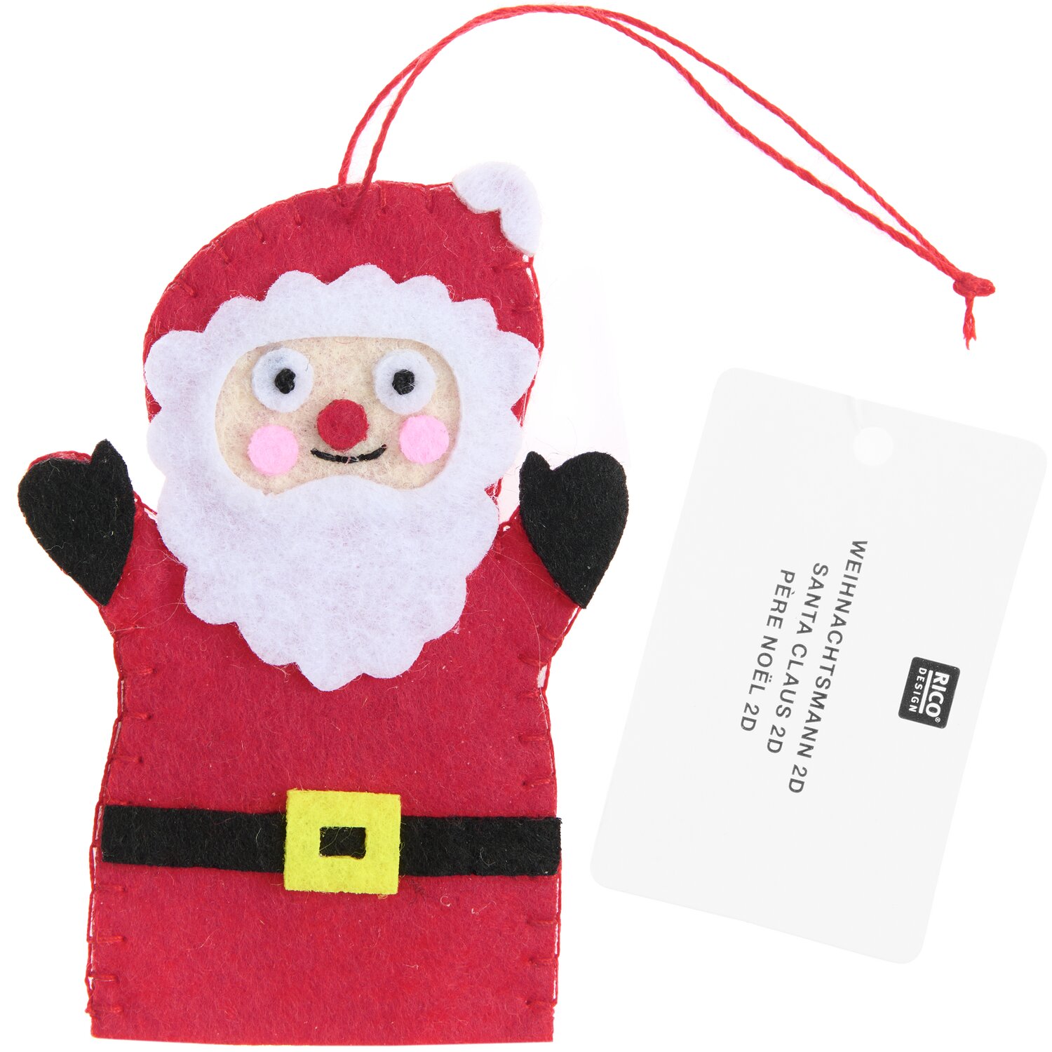 Aufhänger Filz-Weihnachtsmann flach Rot 8,5x5,7x0,4cm von Rico Design