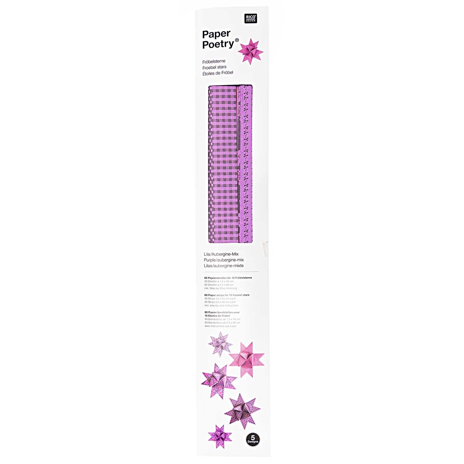 Fröbelstreifen lila-aubergine mix 60 Stück von Rico Design