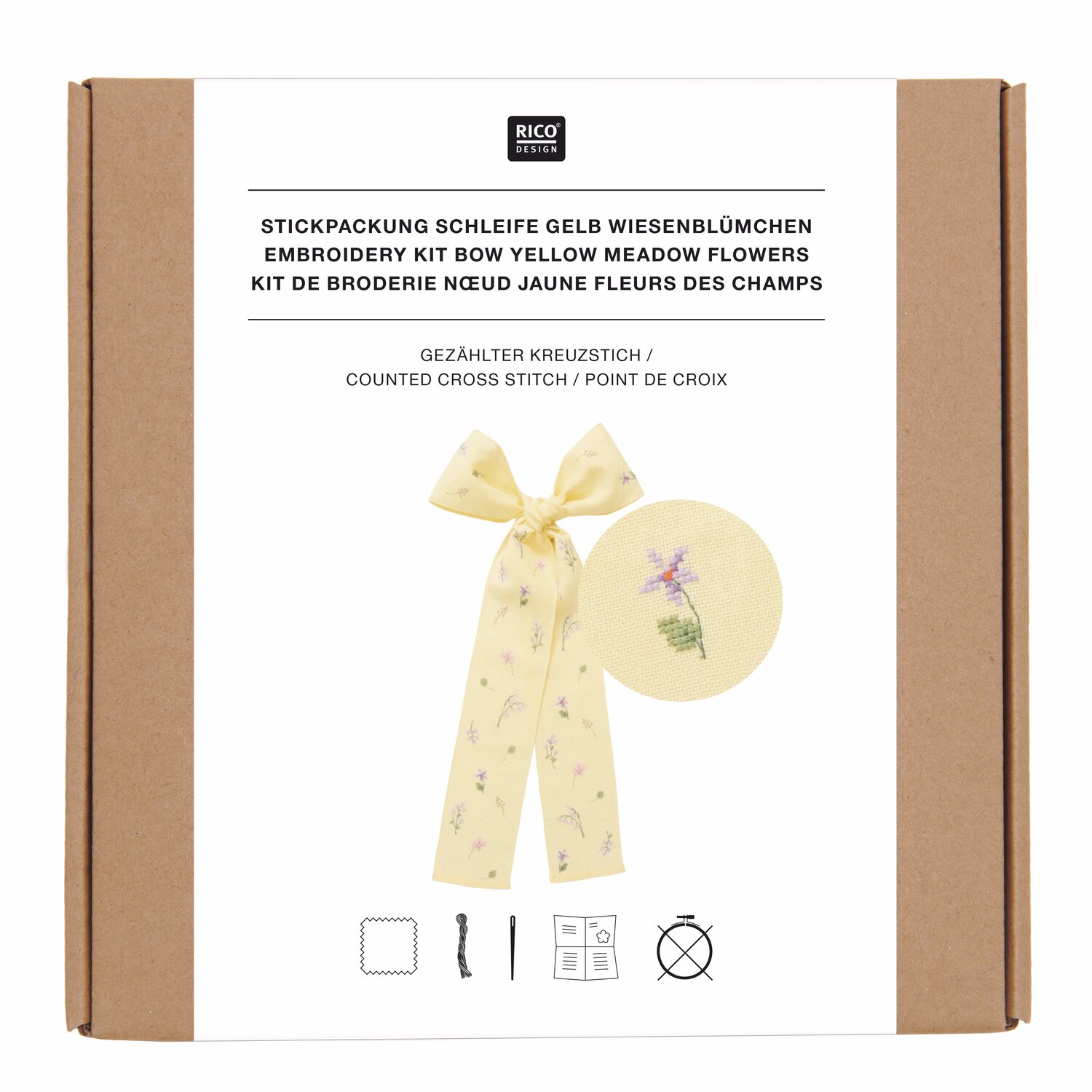 Stickpackung Weihnachtskranz vorgezeichnet Ø10cm von Rico Design