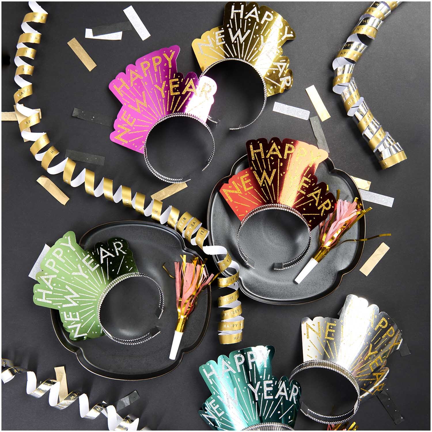 Haarreifen Happy New Year 6 Stück Haarreifen Happy New Year 6 Stück