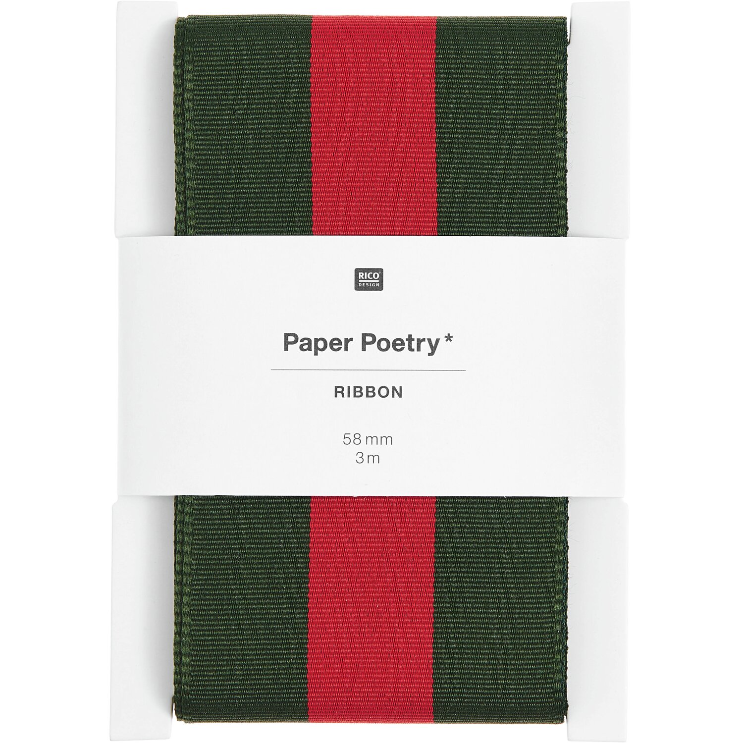 Paper Poetry Webband Duo Streifen Grün/Rot 58mmx3m von Rico Design