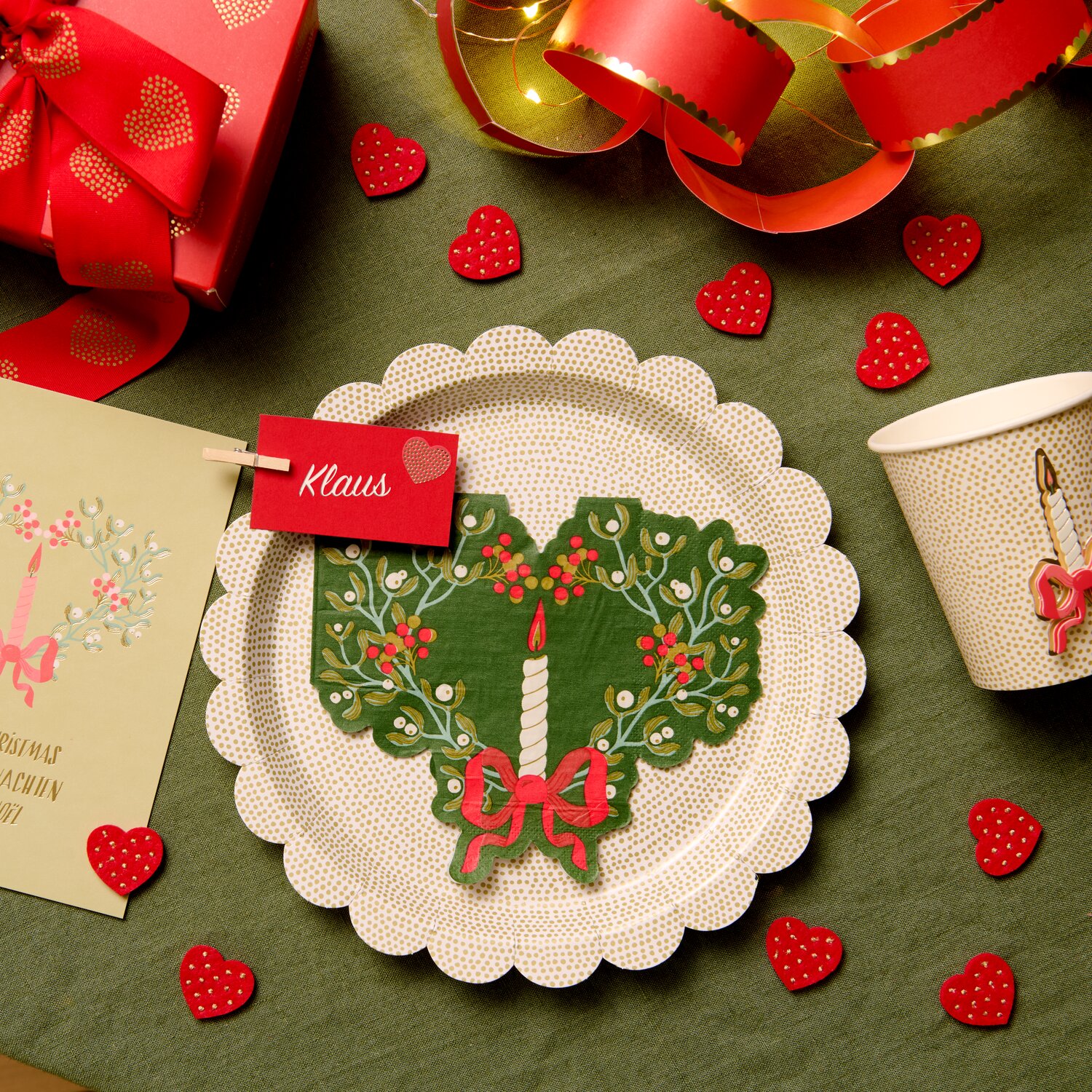 Servietten Advent Mistelzweig mit Kerze 20 Stück 32,5x28cm von Rico Design