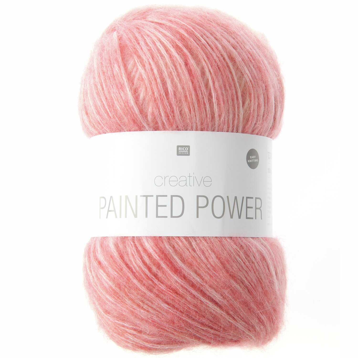 Creative Painted Power: Weiches Garn in Rosa von Rico Design, ideal für Strickprojekte. 100g, 310m.