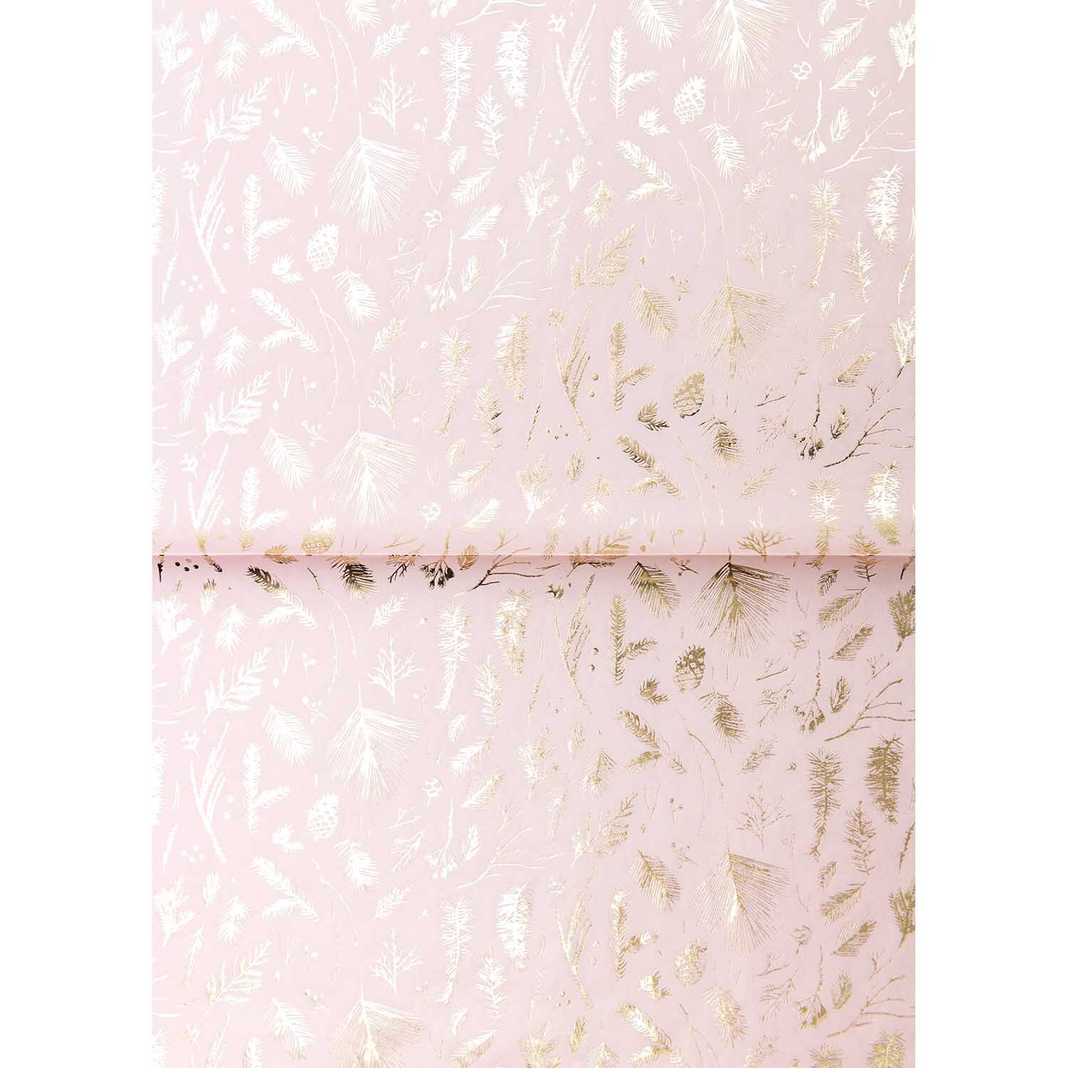 Paper Patch Papier Nostalgic Christmas Zweige rosa-gold 30x42cm