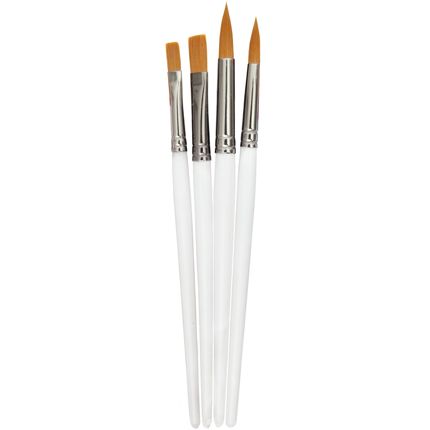 Schul- und Hobbypinsel rund & flach 4er Set