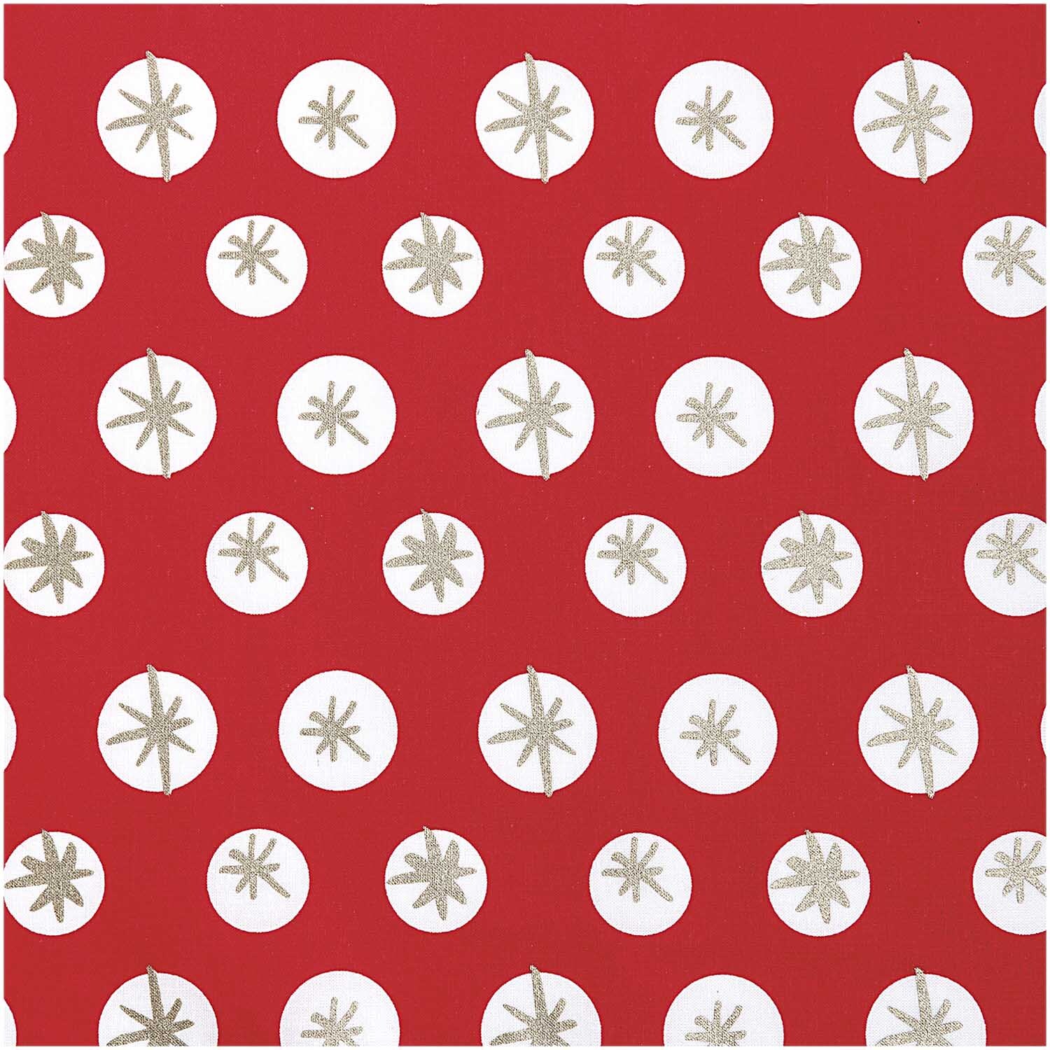 Druckstoff Schneeflocken rot-gold 50x140cm Druckstoff Schneeflocken rot-gold 50x140cm