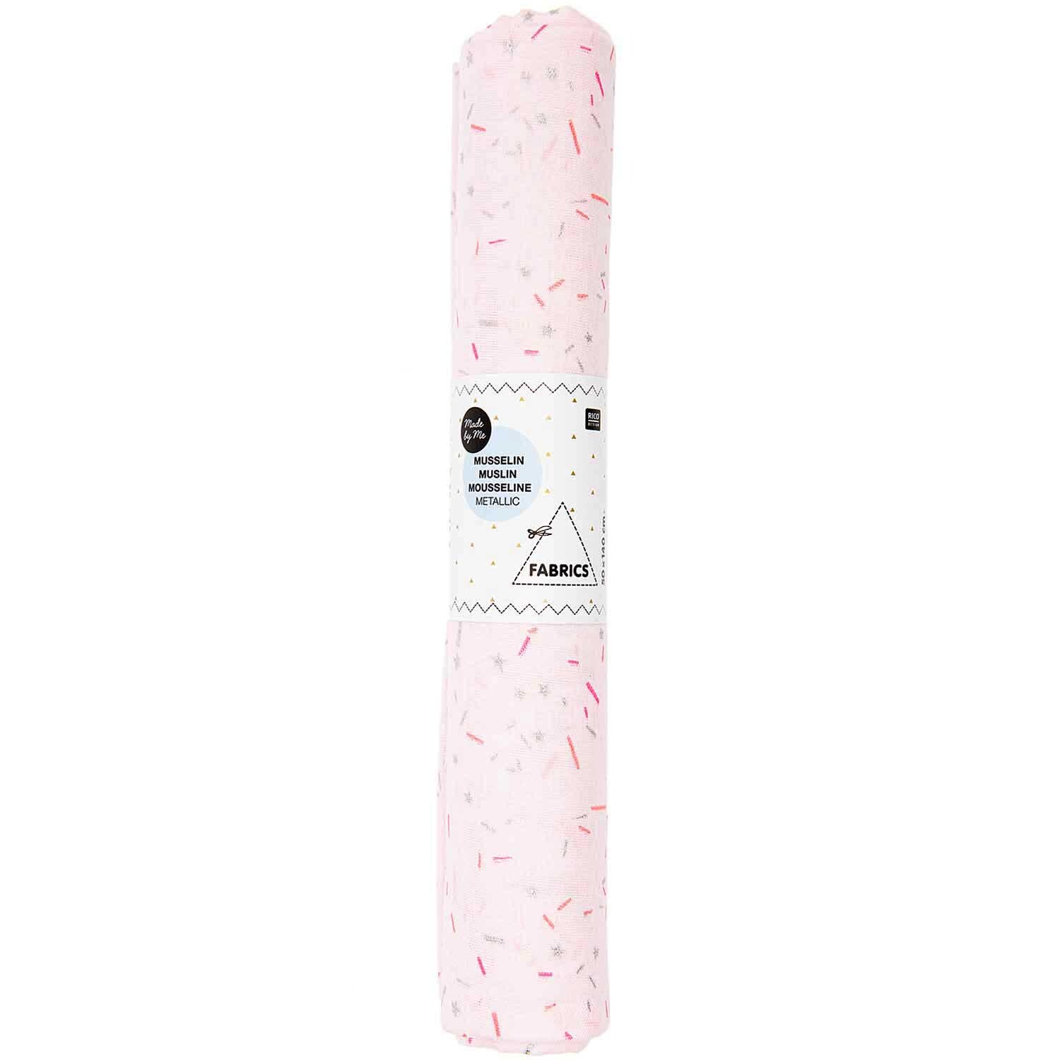 Musselin-Druckstoff Nostalgic Christmas Streifen puder-metallic 50x140cm Musselin-Druckstoff Nostalgic Christmas Streifen puder-metallic 50x140cm