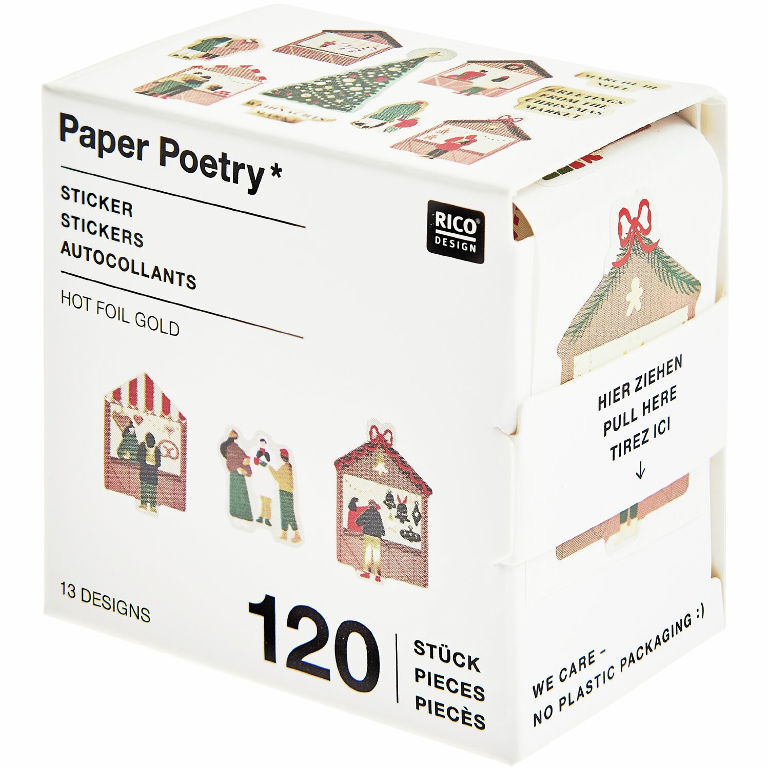 Paper Poetry Mini-Sticker Weihnachtsmarkt auf der Rolle 120-teilig von Rico Design