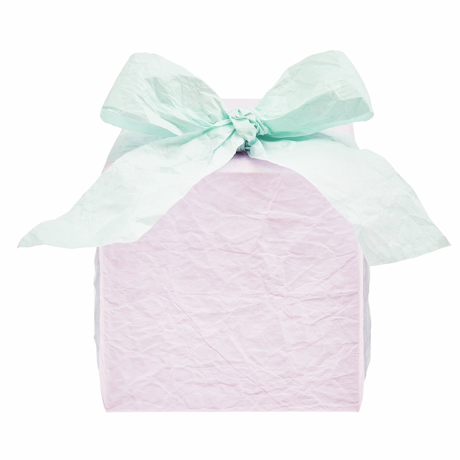 Knitter Geschenkpapier, 0,68x2m, in Rosa mit mintgrüner Schleife, ideal für stilvolle Geschenke.