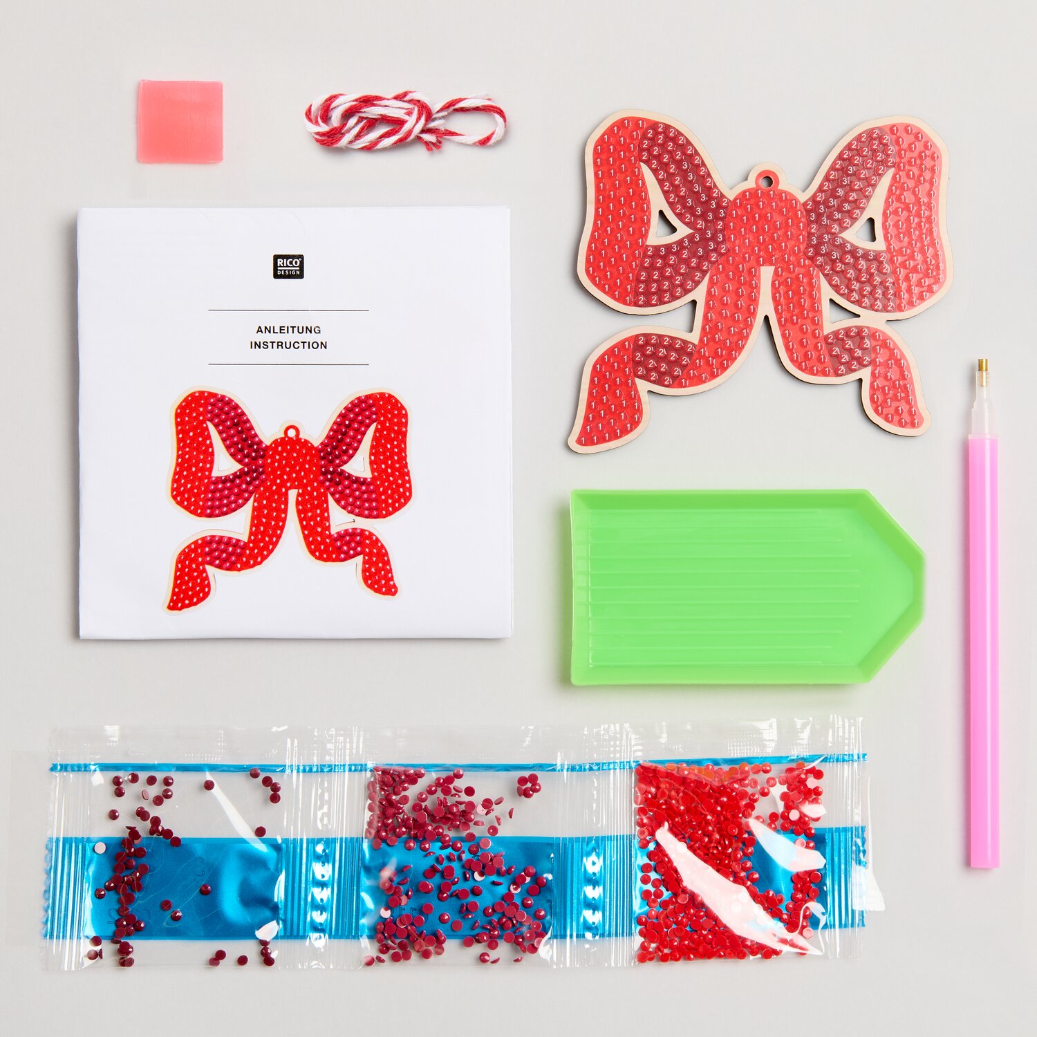 Diamond Painting DIY-Set Anhänger Schleife 8-teilig von Rico Design