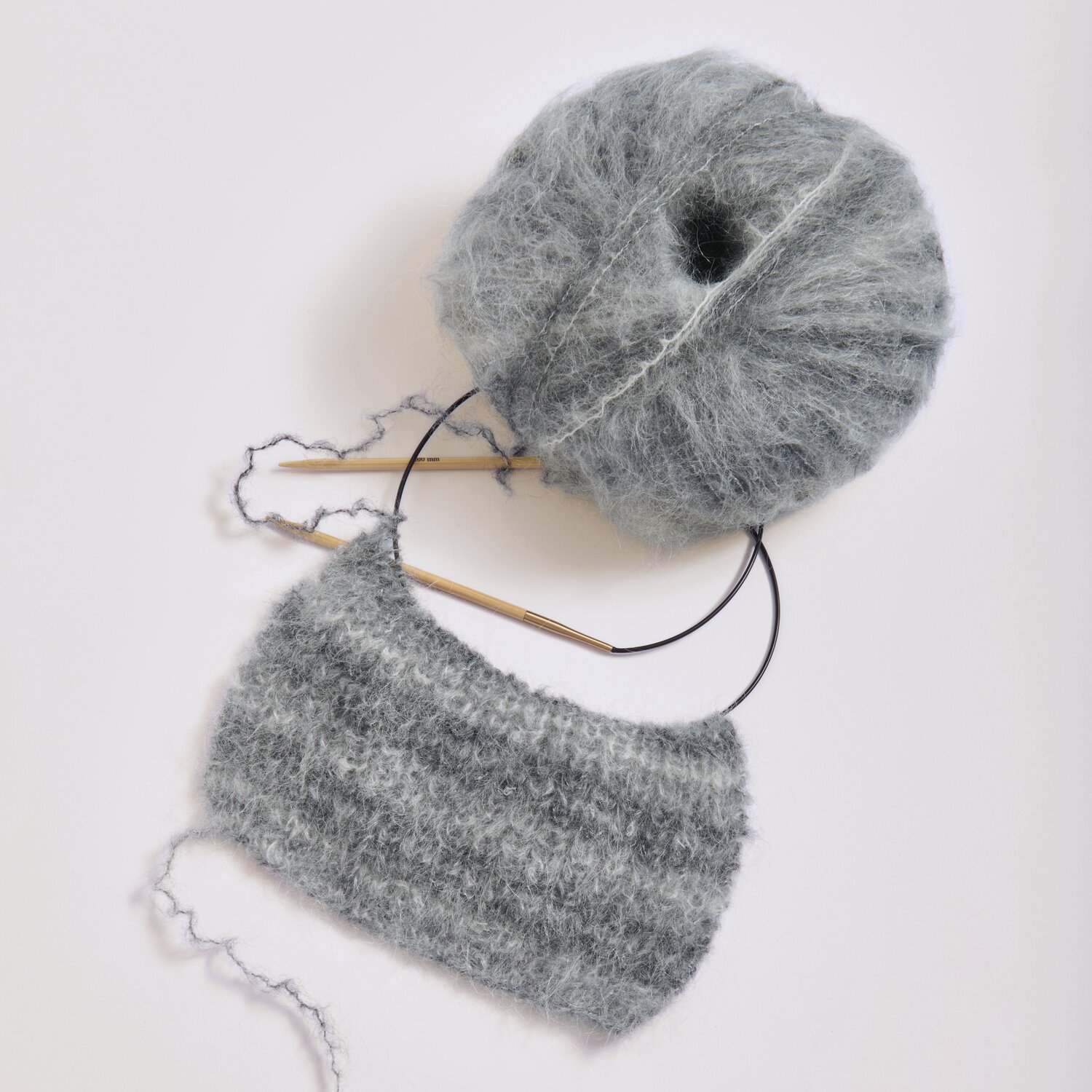 Fashion Meri Mohair Print 50g 275m Farbe Stone Grey von Rico Design