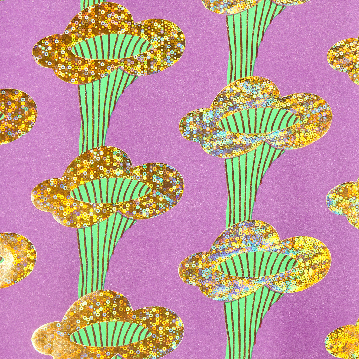 Geschenkpapier Pfifferlinge Violett Geschenkpapier Pfifferlinge Violett
