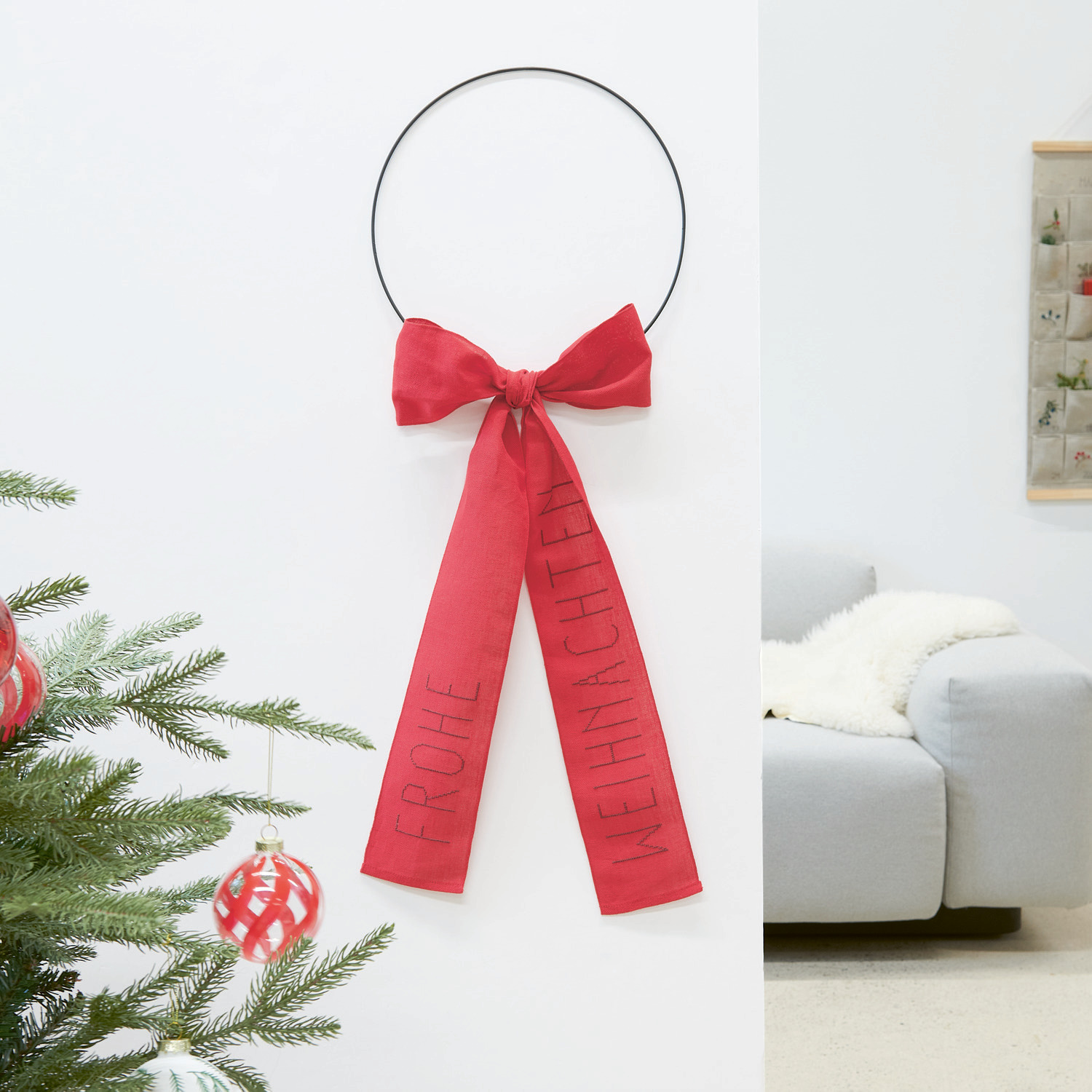 Stickpackung Schleife Frohe Weihnachten Stickpackung Schleife Frohe Weihnachten